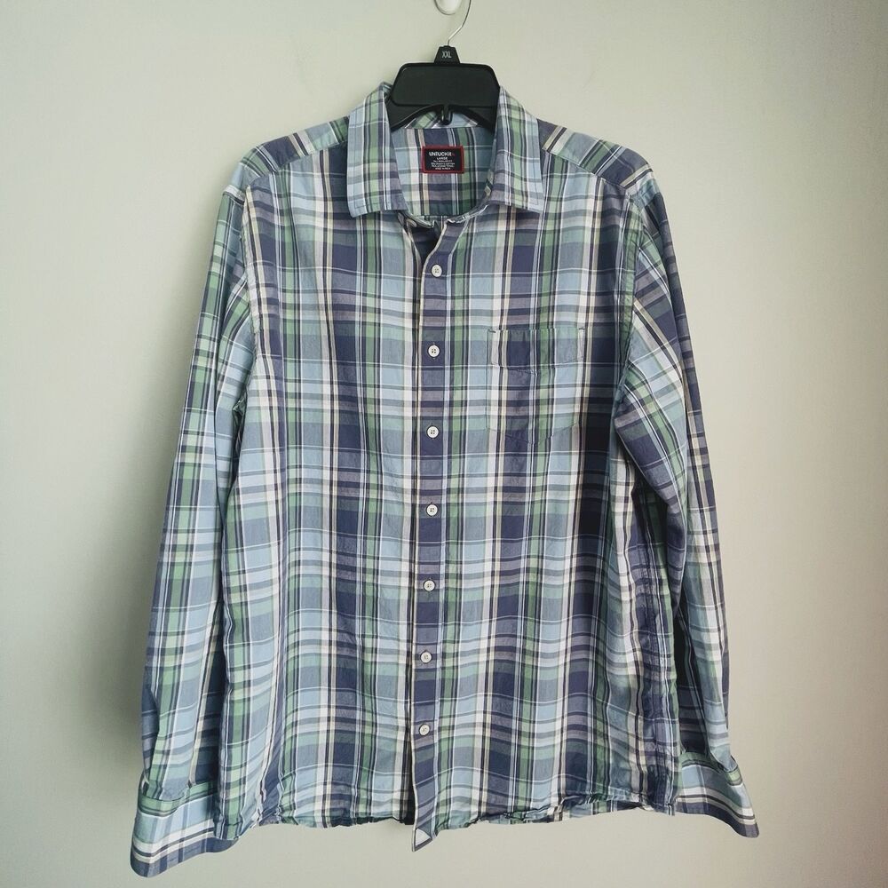 UNTUCKit Organic Cotton Long Sleeve Button Up Shirt LT Large Tall Regular Fit